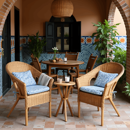 Blue Rain U-Shape Outdoor Chair Pads – Set of 2 – Compatible with IKEA Tarno, Ingolf & Sundso