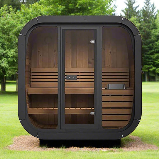 SaunaLife Model CL4G 3-Person Cube-Series Luxury Wooden Outdoor Home Sauna Kit [SL-MODELCL4G] (SAK92610)
