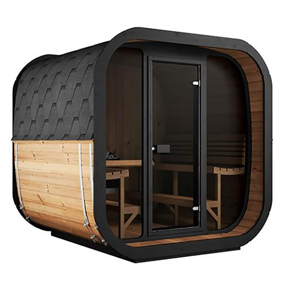 SaunaLife Model CL7G 6-Person Cube-Series Luxury Wooden Outdoor Home Sauna Kit [SL-MODELCL7G] (SAK95274)