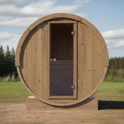 SaunaLife Model E8W Ergo Series 6-Person Outdoor Thermo-Spruce Sauna Barrel [SL-MODELE8W] (SAK92573)