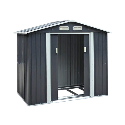 [04X07FT] Alora Small Outdoor Garden Backyard Storage Tool Shed W/ Sliding Door (SAK59938)