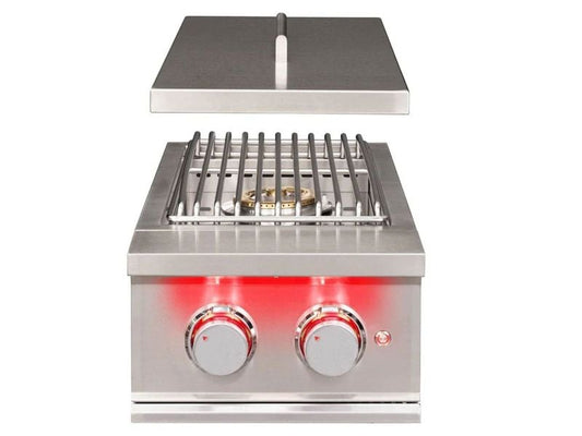 TrueFlame Built-In Double Side Burner with LED Lighting & Stainless Steel Lid
