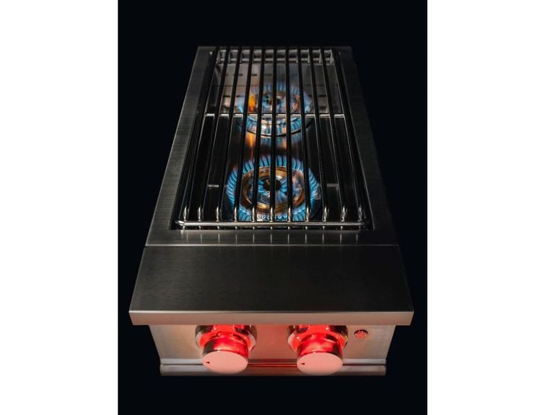 TrueFlame Built-In Double Side Burner with LED Lighting & Stainless Steel Lid