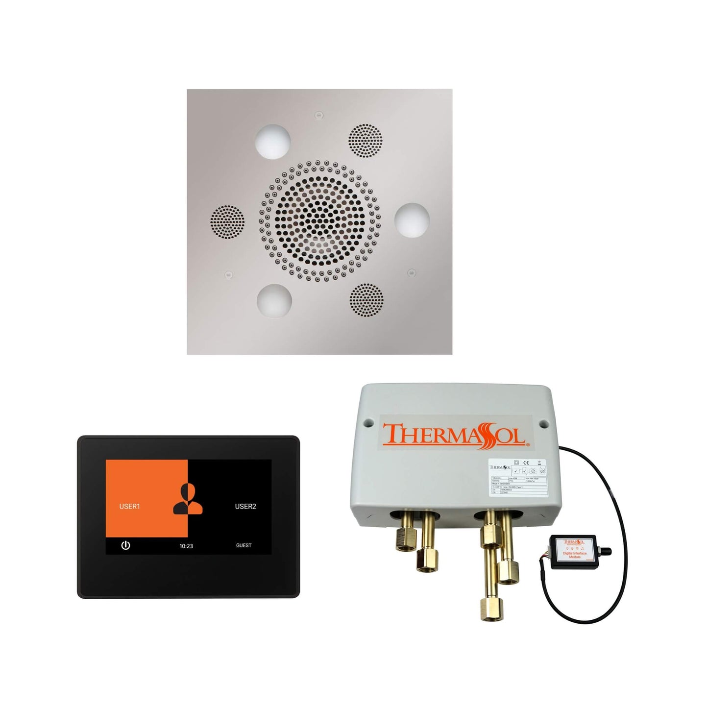 ThermaSol SignaTouch 7-Inch Digital Shower Steam Control Package With Serenity Rainhead [WSP7S/R] (SAK71572)