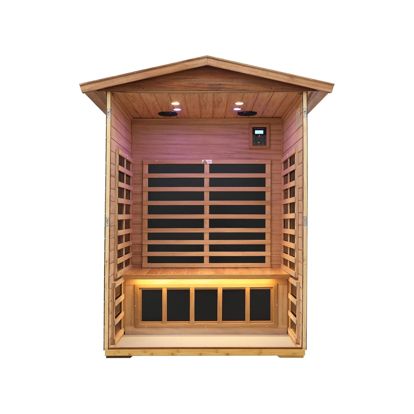 Thermora 2-Person Ultra-Low EMF Mahogany Outdoor Infrared Sauna With Bluetooth Speakers (SAK43021)