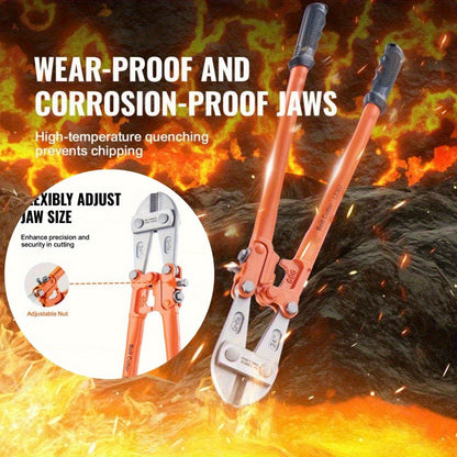 Wire cutters, 24-inch locking pliers, double-material handles with soft rubber grips, chromium-molybdenum alloy steel blades, heavy-duty wire cutters for rods, bolts, wires, cables, rivets and chains