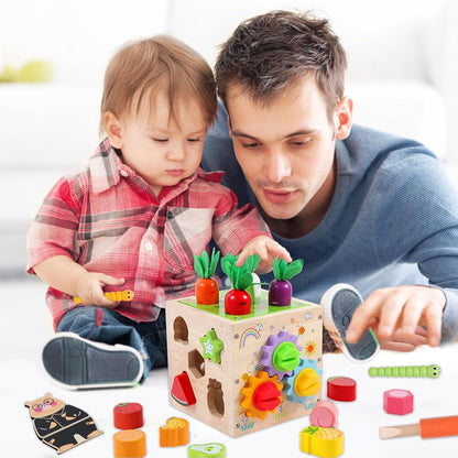 Wooden Garden Toy, Toddler Montessori Toys for Baby Boys Girls, Wood Preschool Learning Fine Motor Skills Game, Educational Learning Toys for Toddlers